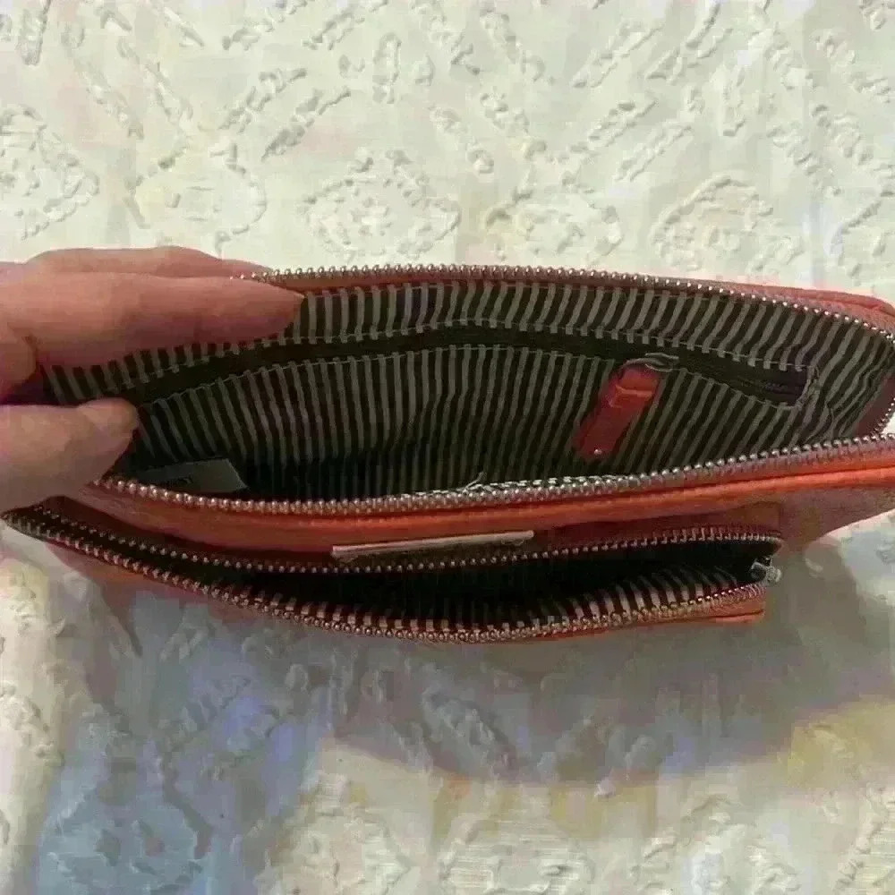 Nine West coral wristlet with silver hardware - Picture 4 of 5